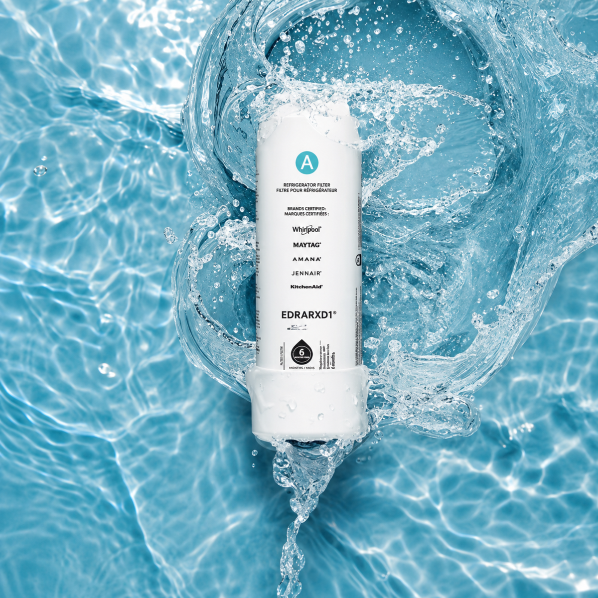 EDRARXD1 Refrigerator Water Filter - Replacement for Whirlpool & Everydrop® Filter A