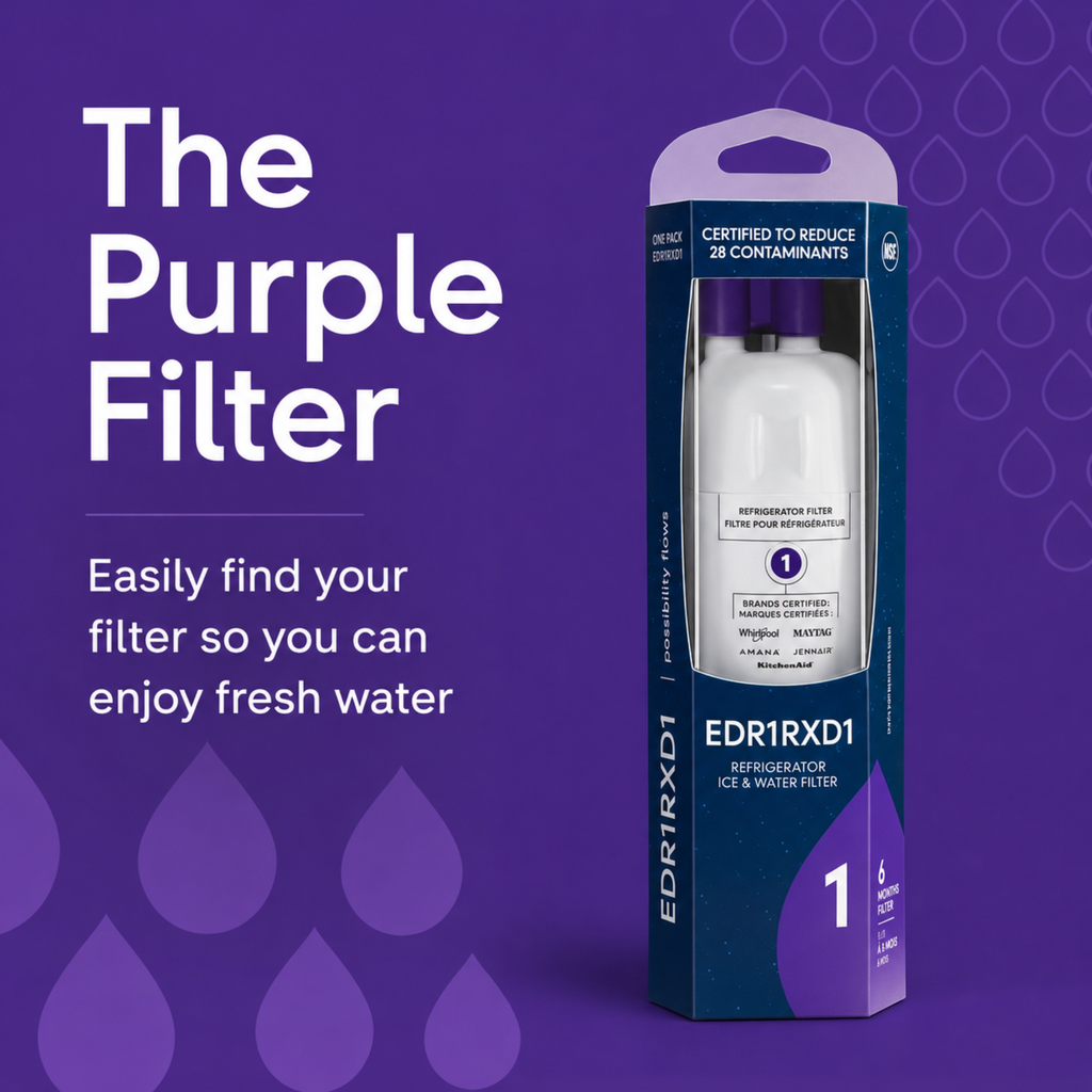 EDR1RXD1 Refrigerator Water Filter - Replacement for Whirlpool & Everydrop® Filter 1