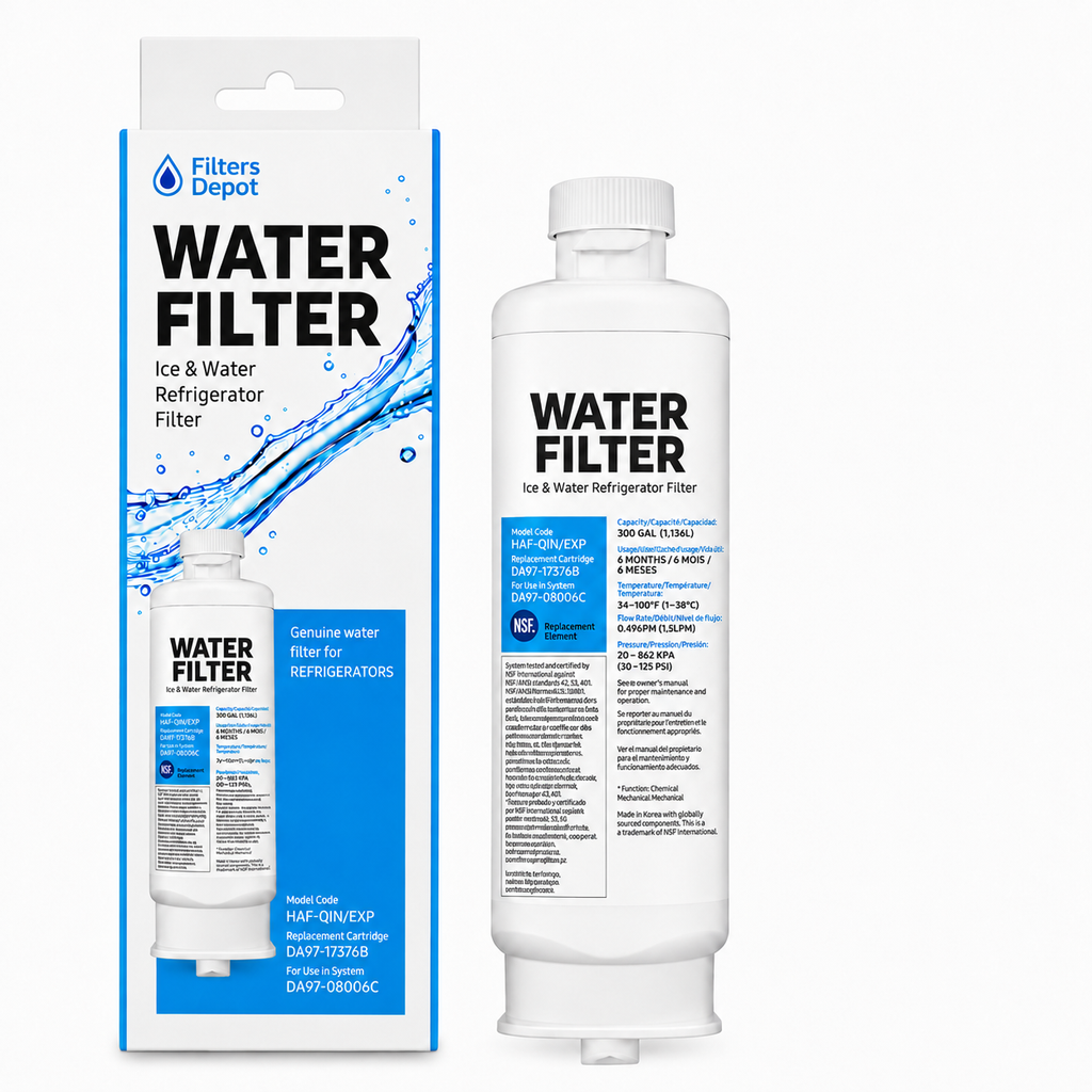 Water Filter Replacement for Samsung DA97-17376B, HAF-Qin/EXP, 1 Pack, White