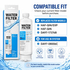 Water Filter Replacement for Samsung DA97-17376B, HAF-Qin/EXP, 1 Pack, White